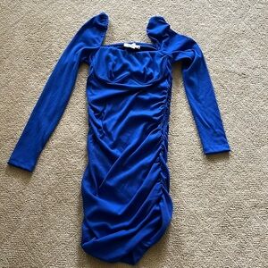 Princess Polly Blue Long Sleeve Dress Size US 6 - Zipper on side